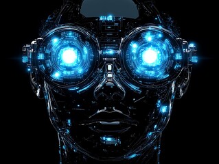 Poster - Futuristic cybernetic head