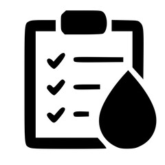 Poster - Simple Line Clipboard Checklist with Drop Icon Shape Element Graphic
