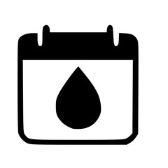 Poster - Minimalist Black and White Calendar with Water Drop Icon Symbol Graphic