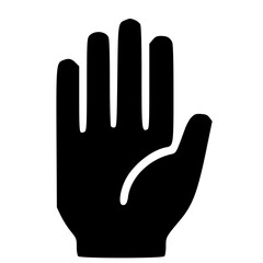 Poster - Flat Isolated Hand Symbol Stop Gesture Silhouette Sign Graphic Icon