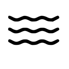 Poster - Minimalist Hand Drawn Water Wave Line Icon Graphic Element Symbol