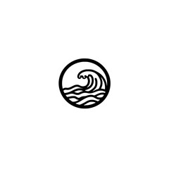 Fototapete - vector icon of a wave symbol representing water or ocean 
