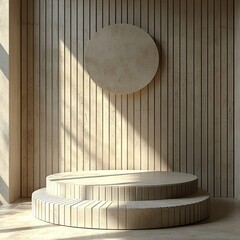 Poster - Modern 3d illustration features a 3d rendered podium for your product showcase