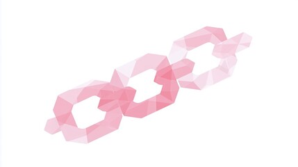 Poster - Abstract geometric illustration of interconnected pink chains, showcasing a modern design with a translucent effect, symbolizing unity and connection in a digital context