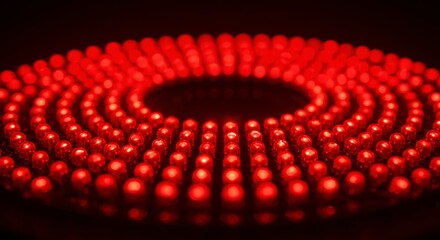 Circular array of bright red LEDs