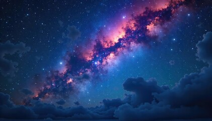 Wall Mural - majestic night sky ablaze with the brilliance of a constellation, stars twinkling in cosmic splendor