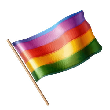 colorful little flag on transparent background