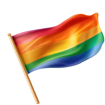 colorful little flag on transparent background