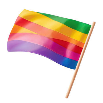 colorful little flag on transparent background