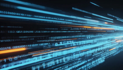 blue binary code background