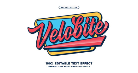Poster - Velobite: Bold, badge emblem, text effect for a lovely, romantic dynamic look. Fully editable for versatile design applications. Vector eps illustration