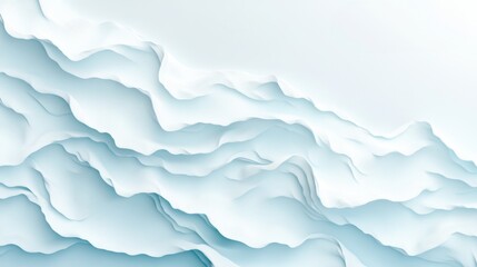 Poster - Light blue flowing curves pattern. Soft waves abstract background. Pale shades of color. Smooth and gentle motion. White space above.