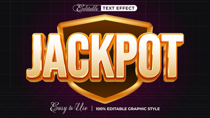 Poster - Jackpot editable text effect, 3d typography in graphic styles