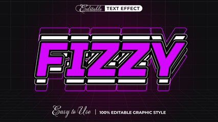 Poster - fizzy editable text effect, 3d typography in graphic styles
