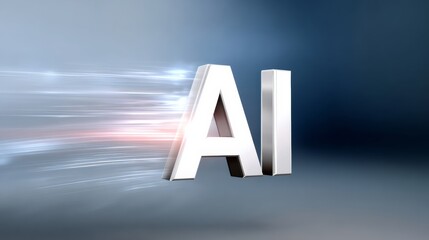 Poster - white letter a is shown in a blue background. the letter is surrounded by a blurry effect, giving it
