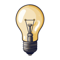 Poster - Brighten spaces with a simple flat cartoon of a low energy lightbulb, ideal for eco-friendly projects and illustrations
