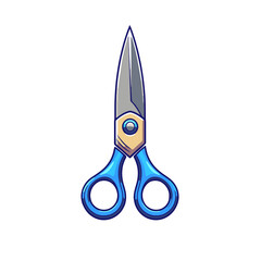 Poster - Cartoon scissors icon in a simple flat design for creative projects and educational materials