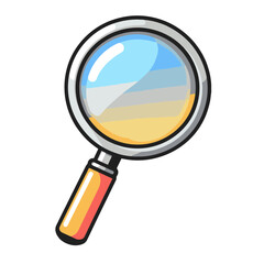 Poster - Discover essential tools with a simple flat cartoon search icon designed for clarity and accessibility in various digital interfaces