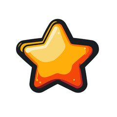 Poster - Wishlist star icon featuring a vibrant and simple design perfect for digital applications and user interfaces