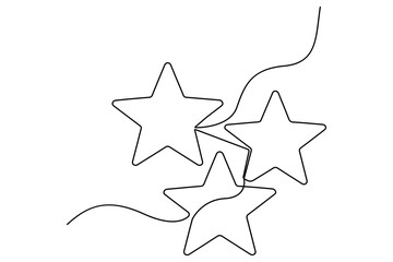 Poster - Star continuous one line drawing of vector illustration
