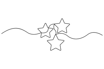 Poster - Star continuous one line drawing of vector illustration

