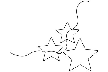 Poster - Star continuous one line drawing of vector illustration
