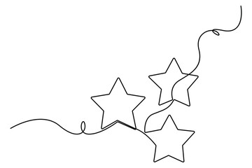 Poster - Star continuous one line drawing of vector illustration
