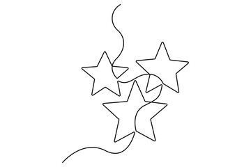 Poster - Star continuous one line drawing of vector illustration
