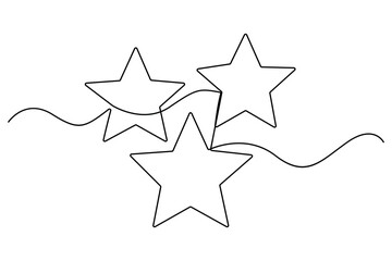 Poster - Star continuous one line drawing of vector illustration
