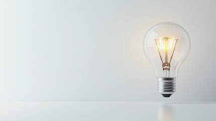 Poster - A sleek and modern light bulb with a striking metallic exterior emitting a warm and radiant glow symbolizing innovation ingenuity and the power of light