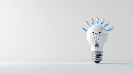 Poster - An illuminated futuristic light bulb with an elegant metallic design that symbolizes innovation creativity and the limitless potential of technology