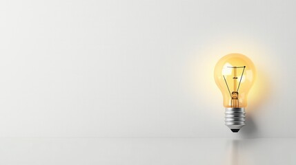 Poster - A sleek futuristic looking metallic light bulb emitting a bright luminous glow symbolizing innovation creativity and the power of ideas