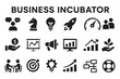 © MdLutfur - business incubator icons, startup growth, entrepreneurship, business strategy, investment, business support, goal setting icon set