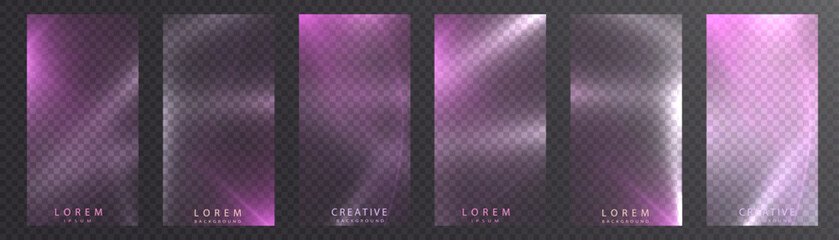 Aufkleber - Backgrounds with pink translucent highlights and soft glow in rainbow shades. Suitable for mobile interfaces, application showcases, futuristic digital projects.