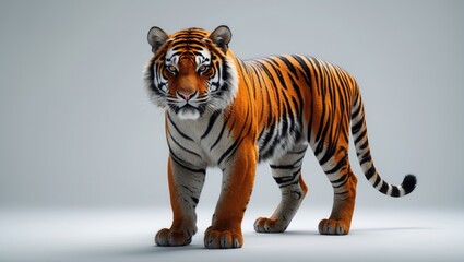 Wall Mural - white tiger isolated against natural background