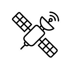 Poster - Space satellite icon, detailed outline illustration of communication satellite, perfect for website design, app interface or presentation.