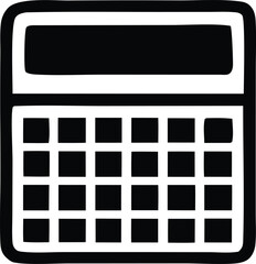 Aufkleber - Simple black and white calculator icon illustration for digital use
