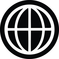 Poster - Bold black and white globe icon graphic design element