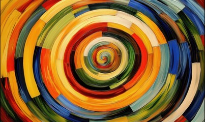 Poster - Abstract swirling colorful spiral artwork, psychedelic background, for design