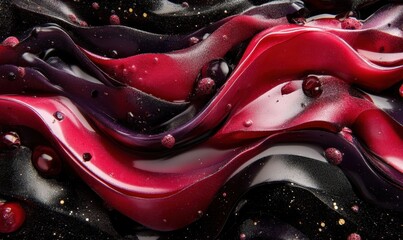Poster - Abstract swirling red and black liquid, cosmic background, design element