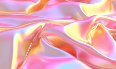 Aufkleber - Iridescent fabric folds, pastel colors, smooth texture, abstract background, design element