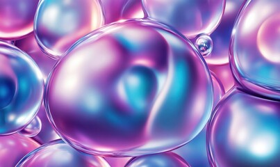 Poster - Iridescent orbs, abstract background, vibrant colors, design element