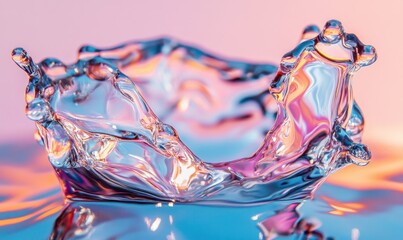 Poster - Water splash, vibrant colors, studio, background reflection,  cleanliness concept