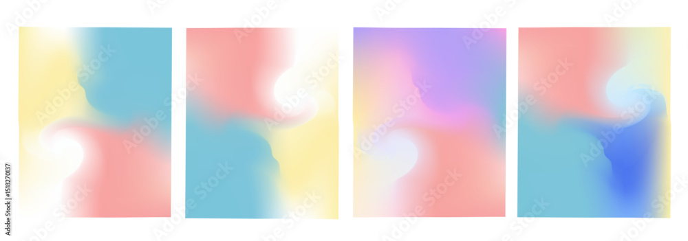 Set of vector gradient backgrounds with grainy texture. For covers ...