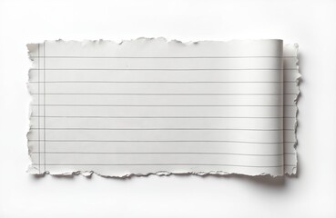 Aufkleber - Ripped line paper on white background. Torn scrap of lined notebook sheet. Jagged edges, rough texture. Blank space for message, note, idea. Design element, craft, handmade concept. Business concept.