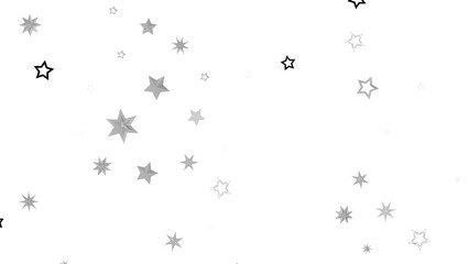 Poster - A black background with white stars scattered across the surface in various sizes. The stars have a shiny, glittery effect and create an abstract, cosmic, and decorative feel.