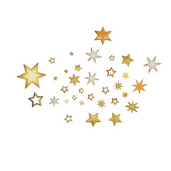 Poster - A cluster of golden stars on a black background.