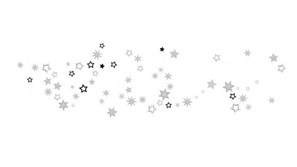 Poster - A beautiful abstract background with shimmering silver stars against a black backdrop.