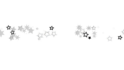 Poster - Abstract background with silver stars on a black background. This design creates a twinkling, festive, and stylish feel.