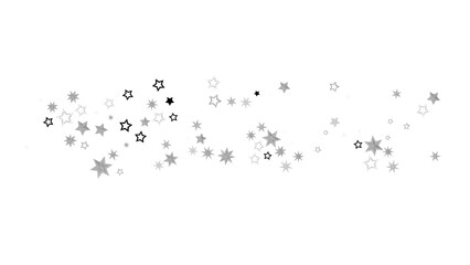 Poster - A beautiful abstract background with shimmering silver stars against a black backdrop.